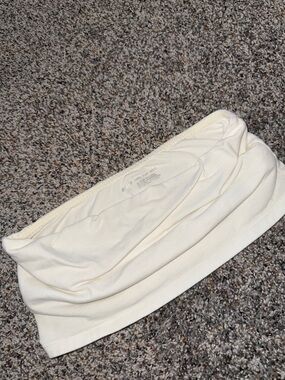 AERIE Gildan Cream Strapless Bandeau Tube Top